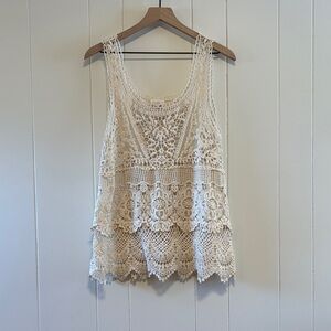 Noelle Cream Crochet Lace Top